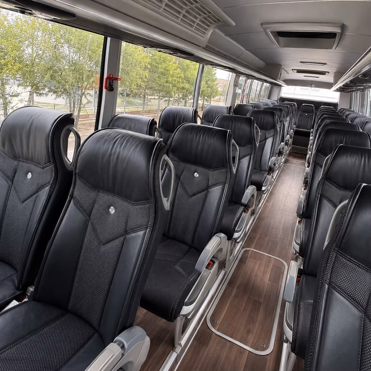 stockton charter bus rental interior